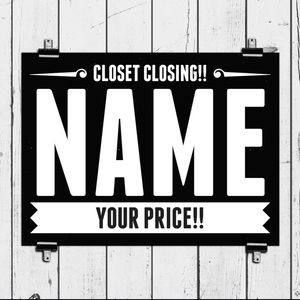 ✨CLOSET CLOSING!! NAME YOUR PRICE✨
